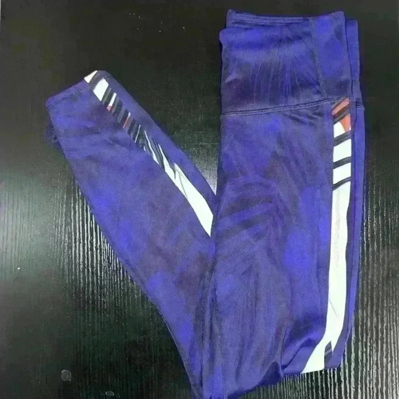 Athleta Leggings Blue Designed Workout Pants Yoga - Picture 1 of 4